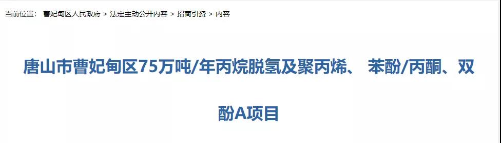 唐山曹妃甸项目最新进展:投资154.8亿元,拟建年产30万吨己二腈和75万吨丙烷脱氢等装置 唐山曹妃甸项目最新进展:投资154.8亿元,拟建年产30万吨己二腈和75万吨丙烷脱氢等装置