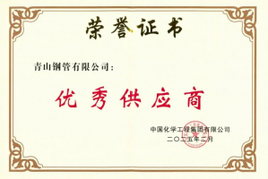 实力铸就荣耀!青山钢管荣膺中国化学“优秀供应商”称号